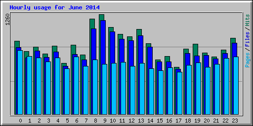 Hourly usage for June 2014